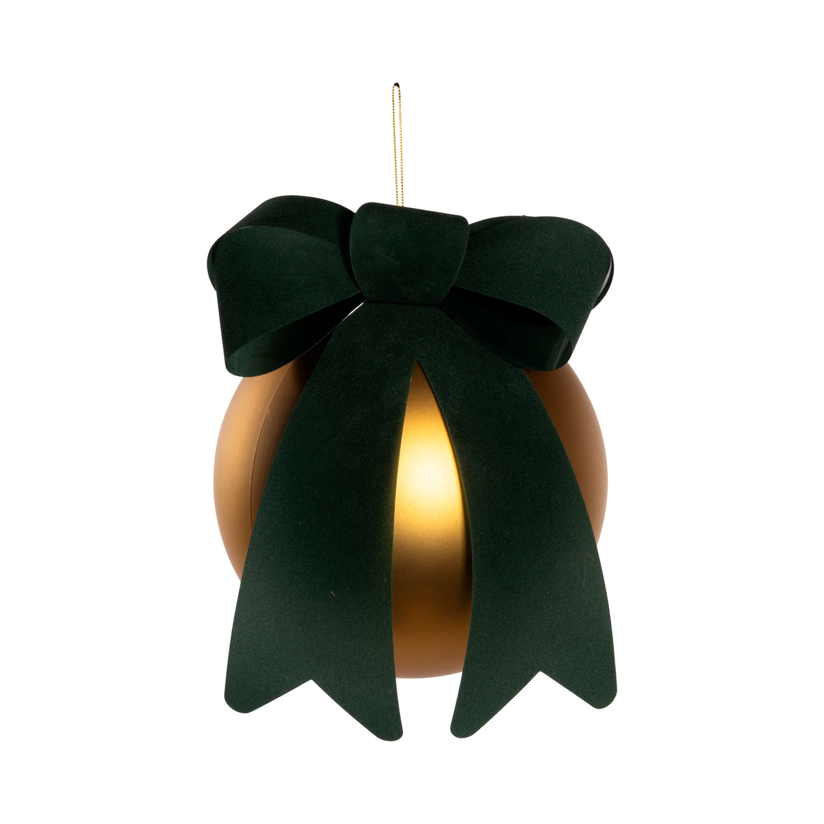 SFERA ORO FIOCCO VERDE D.20CM PVC