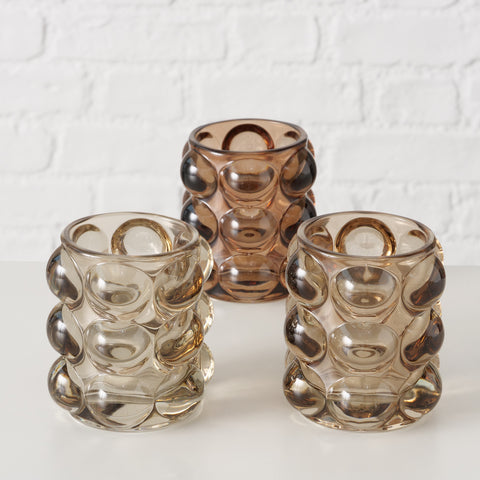 P.TEALIGHT BUBBLES VETRO H 9 CM