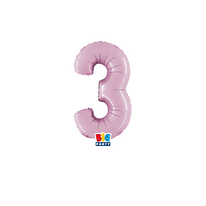 Pall. Mylar Numero 3 cm.36 (14") Rosa