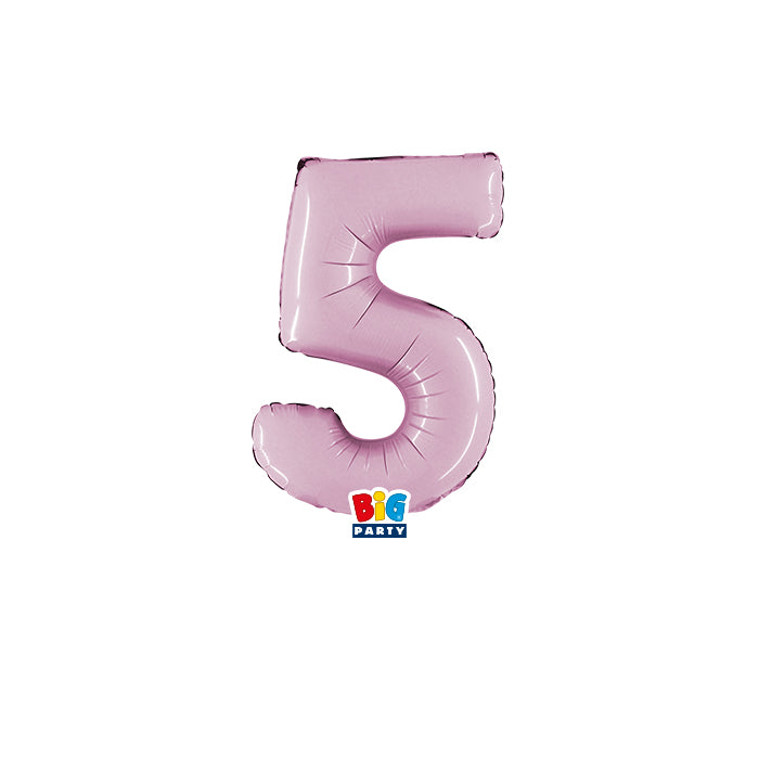 Pall. Mylar Numero 5 cm.36 ROSA
