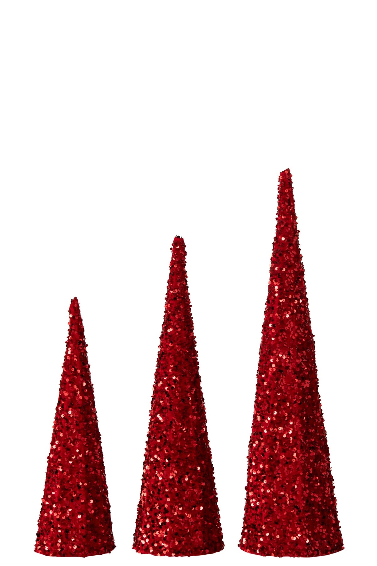 S/3 CONO PAILLETTES FERRO ROS (16x16x60c