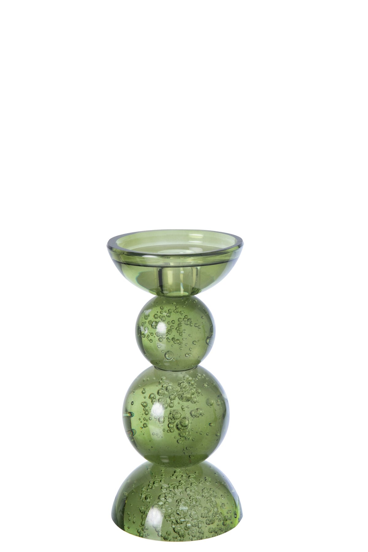 CANDELIERE VETRO VERDE OLIVA S (9,7x9,7x