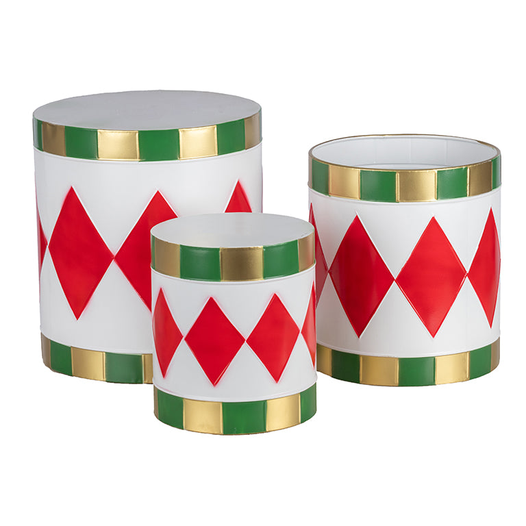 CONTENITORE S/3 TAMBURO ALTO VERDE/ROSSO