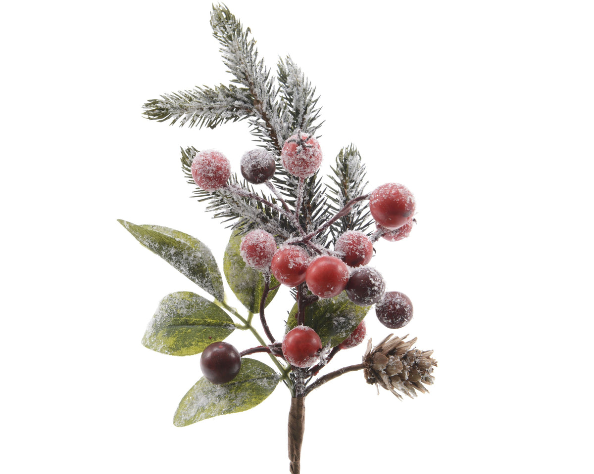 decorated pick berries snow