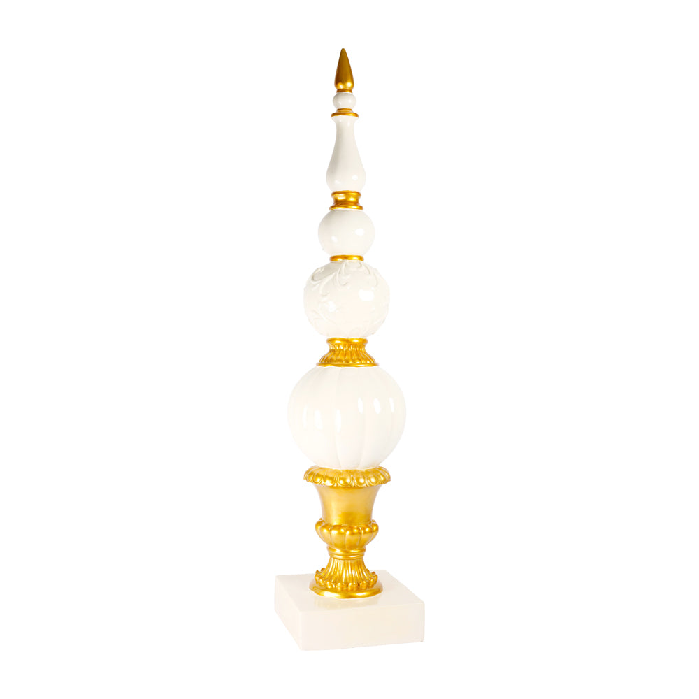 PUNTALE BIANCO/ORO D.26X125CM RESINA