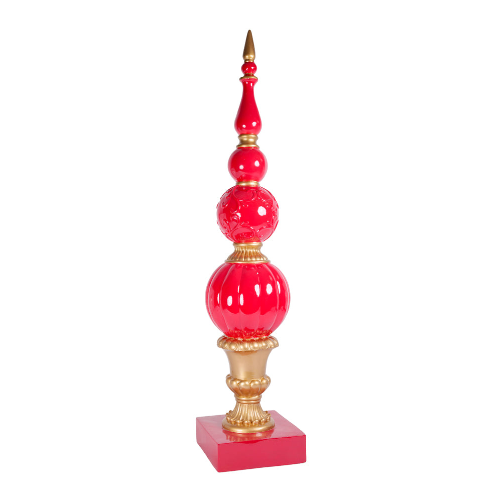 PUNTALE ROSSO/ORO D.26X125CM RESINA