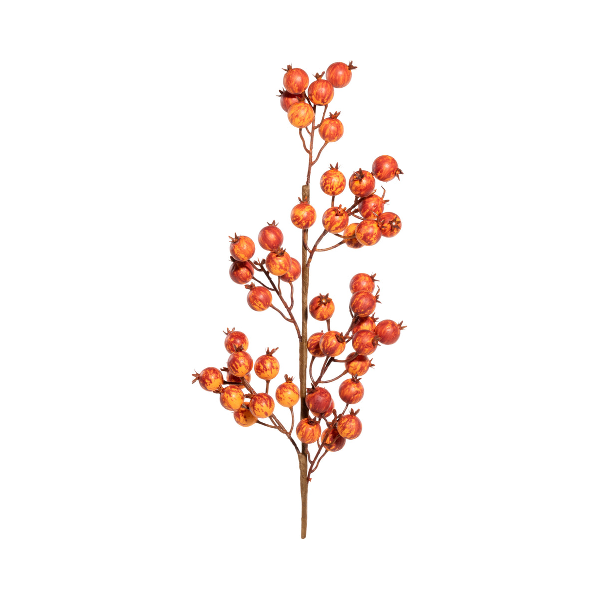 RAMETTO BACCHE ARANCIO H 66CM PVC