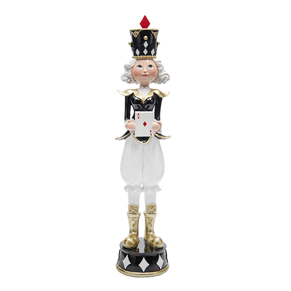 POLYRESIN BLACK AND GOLD DIAMOND ACE FIG