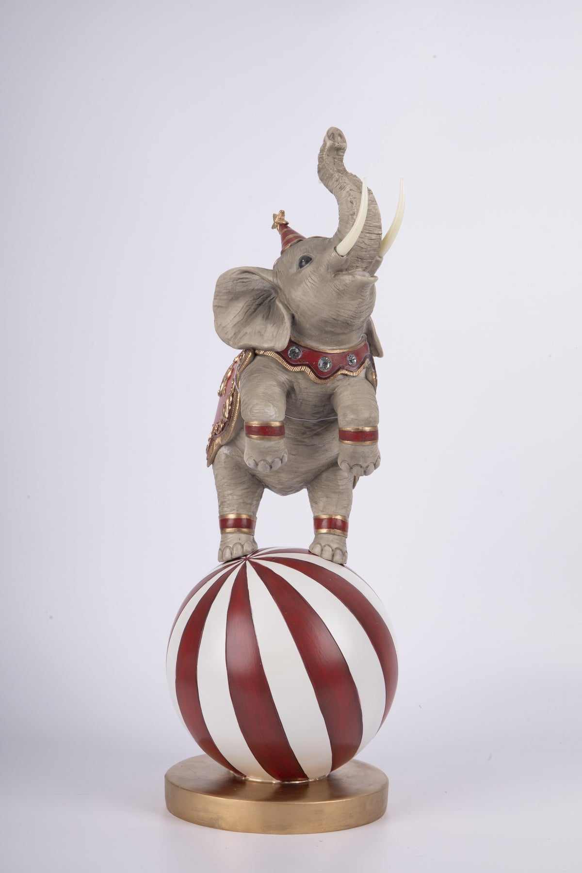 CIRCUS ACROBAT ELEPHANT POLYRESIN 24×17.