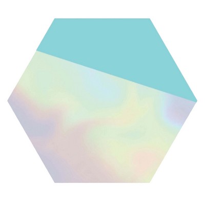 8 PLATES HEXAGONAL SHIMMERING PARTY 23CM