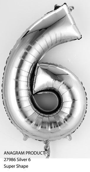 MINI SHAPE NUMBER "6" SILVER