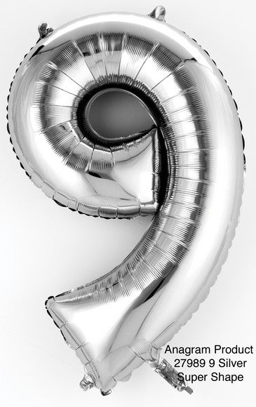 MINI SHAPE NUMBER "9" SILVER