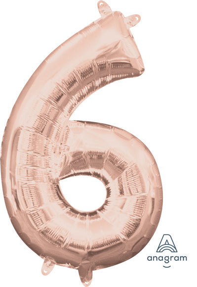 16" - 40 CM NUMBER "6" ROSE GOLD