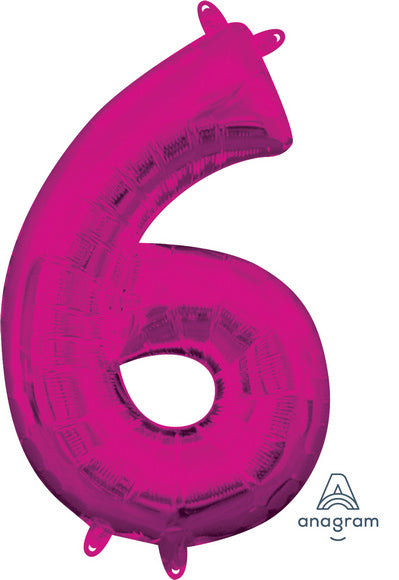 16" - 40 CM NUMBER "6" PINK