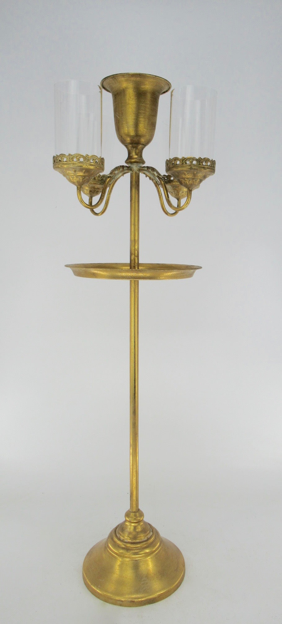 CANDELABRO 4 PORTACANDELE C/VETRI C/PIAT