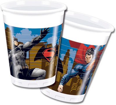 BICCHIERE PLAST. 8 PZ * BATMAN VS S/MAN