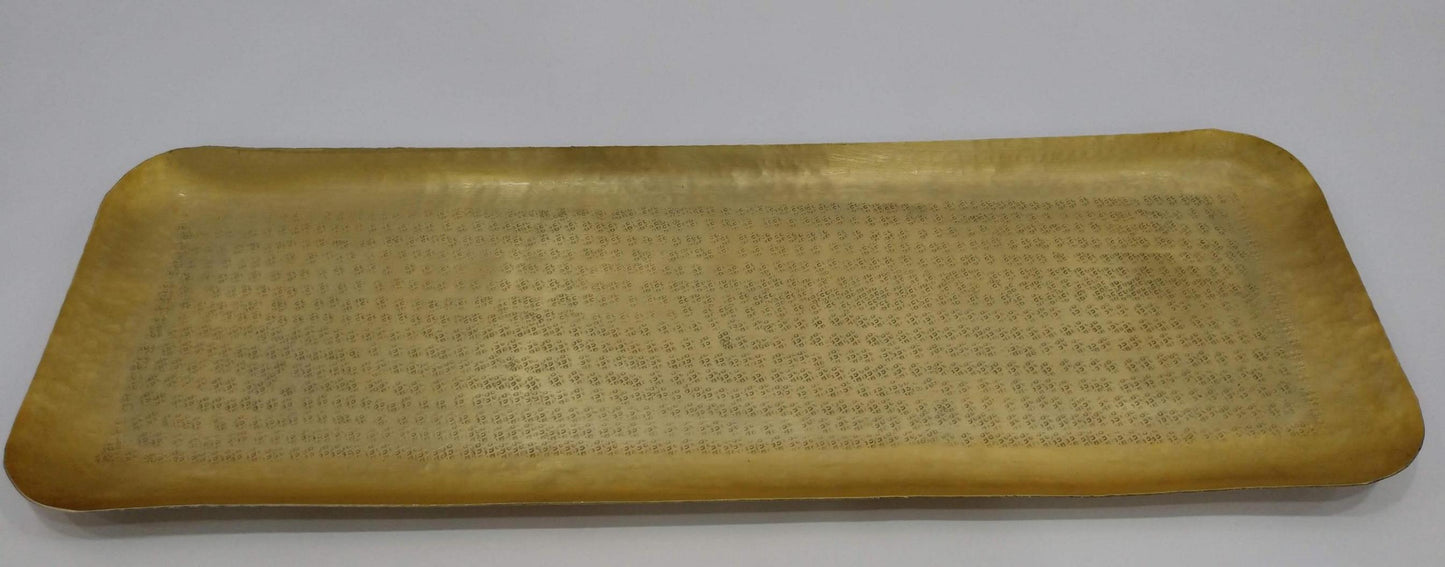Al.-Tray "Hammered" 75X25Cm Gold