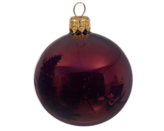 GLASS PLAIN BAUBLES SHINY