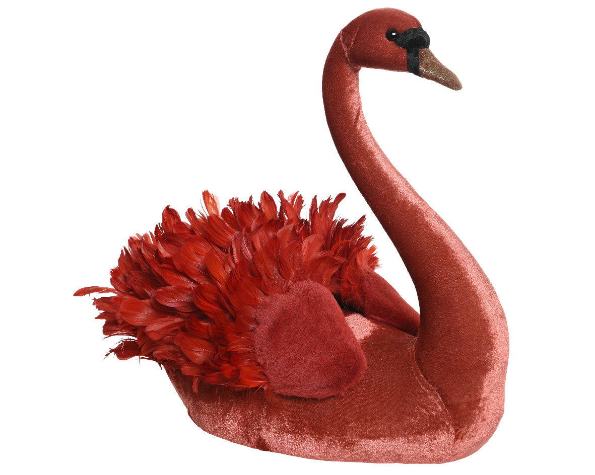 FOAM PES VELVET SWAN W FEATHER