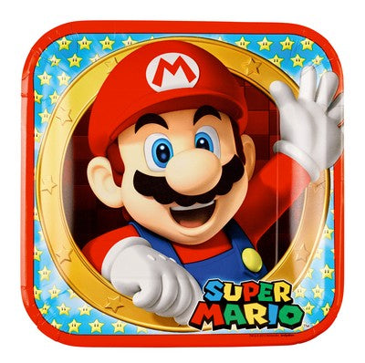 8 Plates Super Mario, 23 X 23 Cm