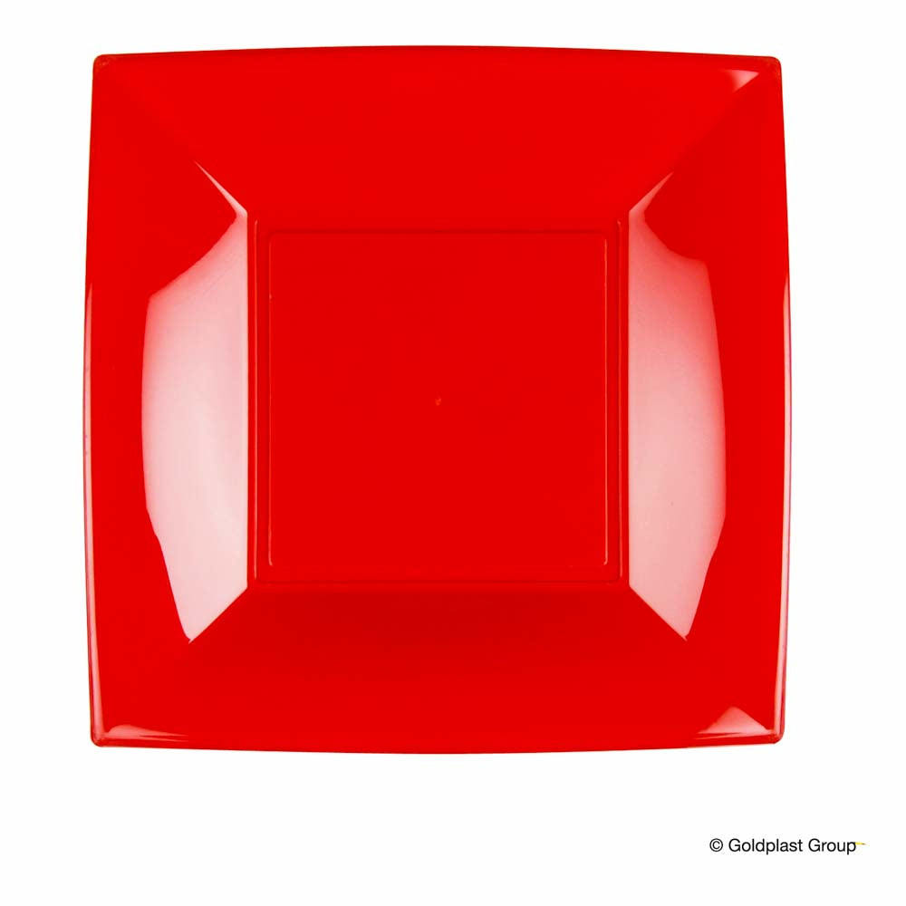 PIATTO PIANO QUAD. ROSSO