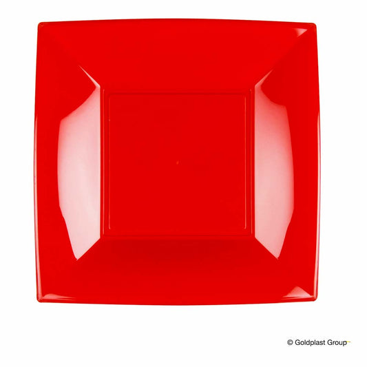 PIATTO PIANO QUAD. ROSSO
