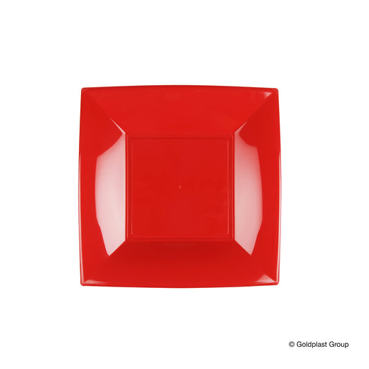PIATTO PIANO QUAD. DESSERT ROSSO