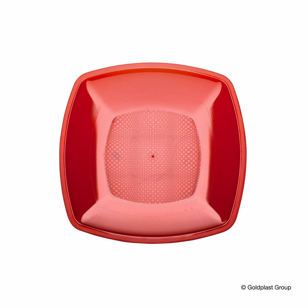 PIATTINO DESSERT QUAD. IN PP ROSSO