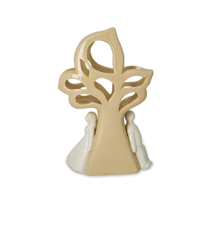 COPPIA SPOSI C/ALBERO PORCELLANA