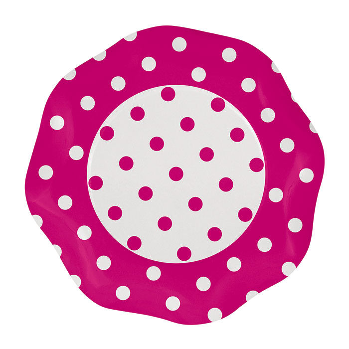 5 PIATTI CM.27 POIS FUXIA