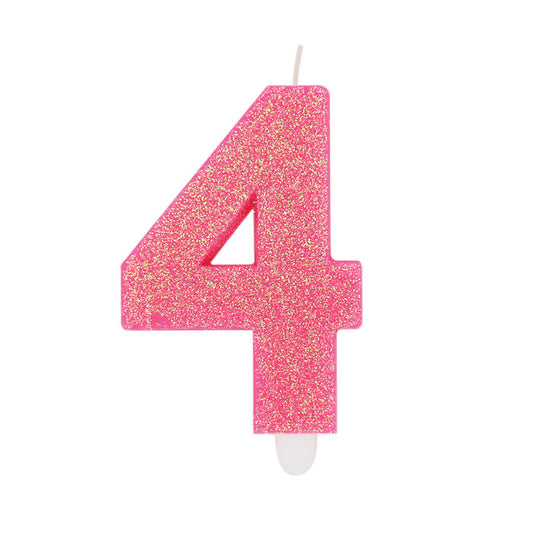 NUM. 4 DI CERA SWEETY FUXIA GLITTER