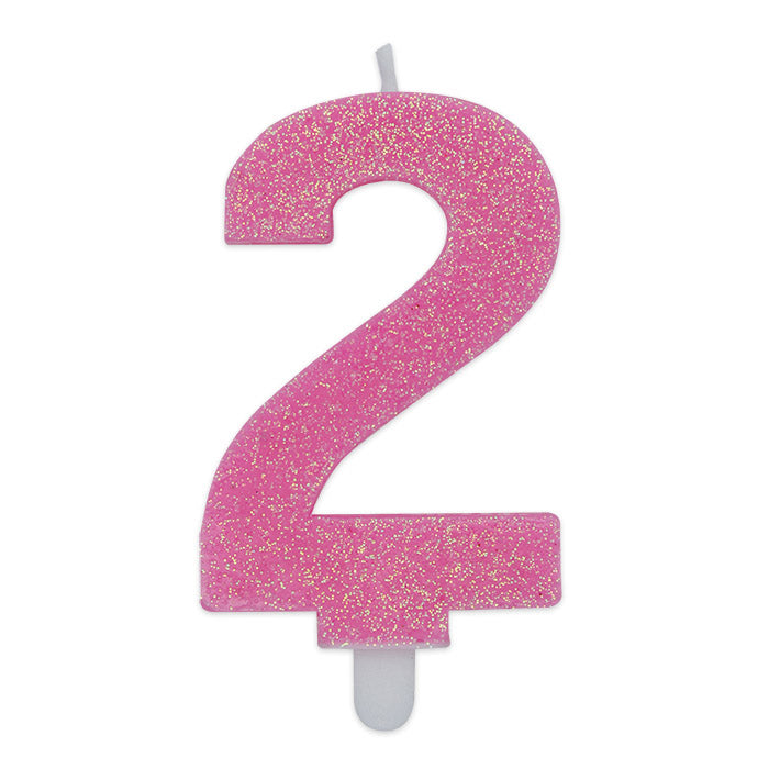 NUM. 2 DI CERA SWEETY ROSA GLITTER