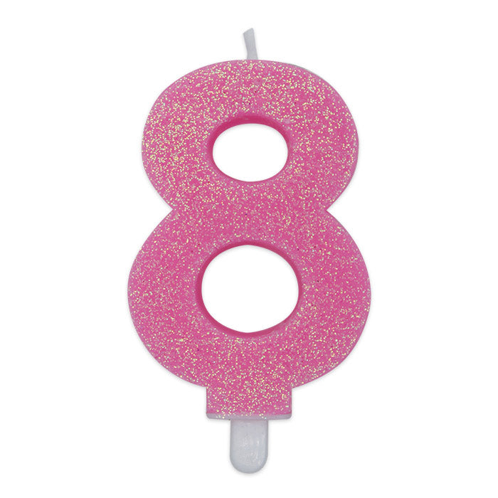 NUM. 8 DI CERA SWEETY ROSA GLITTER