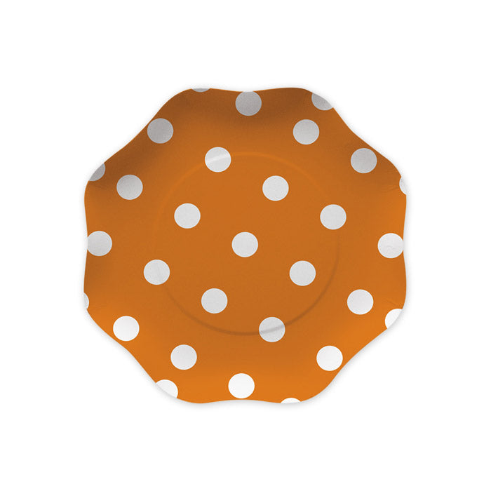 10 PIATTI CM.18 POIS ARANCIO