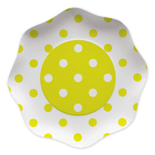 10 PIATTI CM.23 POIS GIALLO