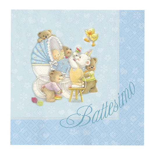 20 TOV.LI CM.33 X 33 BABY BEARS CELESTE