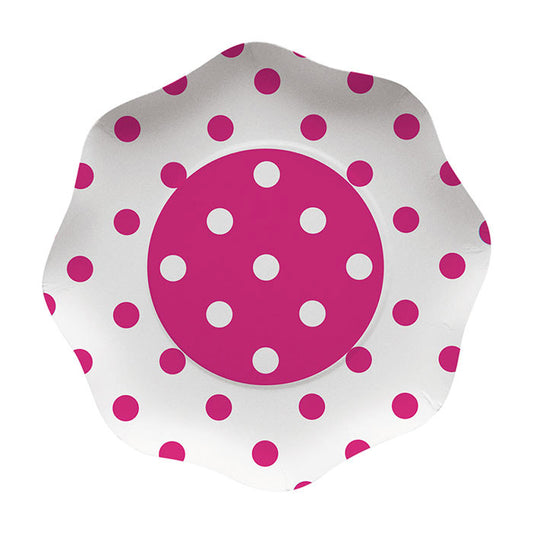 10 PIATTI CM.23 POIS FUXIA