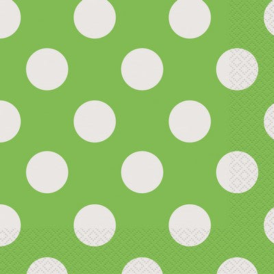 16 LIME GREEN DOTS LUNCH NAPS