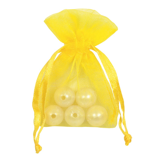 SACCHETTO ORGANZA GIALLO RASO CON TIRANT