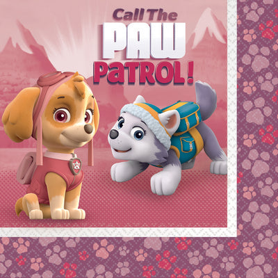 20 NAPKINS "PAW PATROL PINK", 33 CM