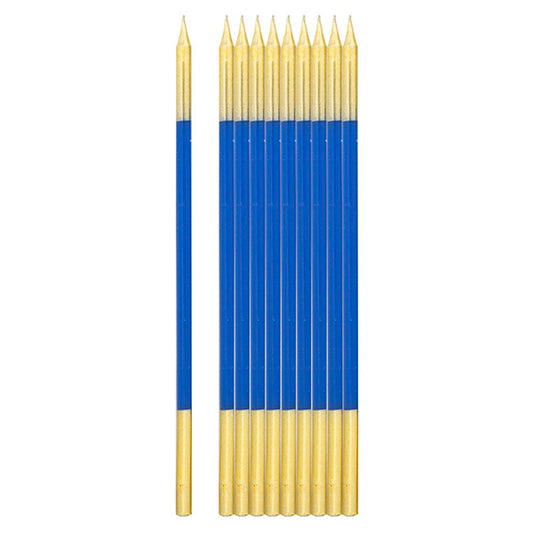 CF.10 CANDELINE CON SOST. BLU E ORO CM 1