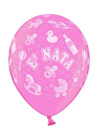 PALLONCINI LATT. 12" E' NATA ROSA MET 071 B.2