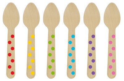 12 WOODEN SPOONS PAPER MINIS RAINBOW
