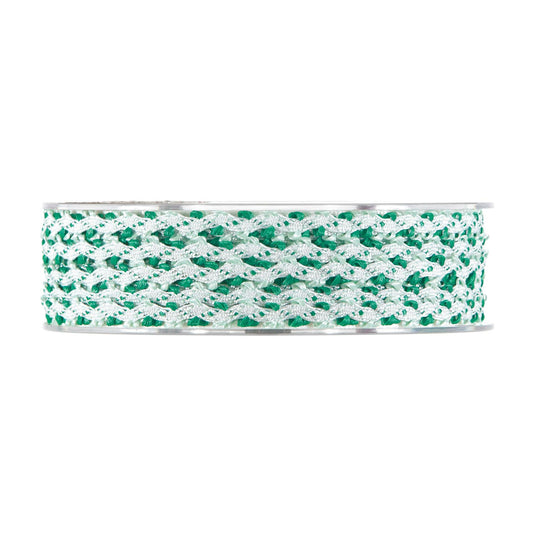 PASSAMANERIA BIANCO+VERDE ACQUA 25 M