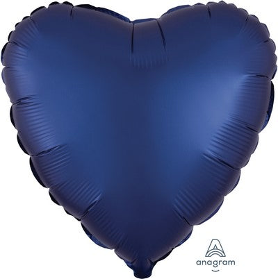 STANDARD SATIN LUXE NAVY HEART FOIL BALL