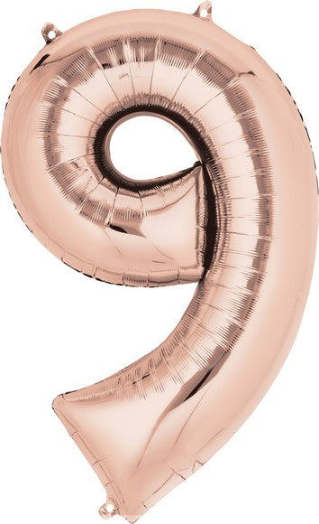 SUPERSHAPE "9 - ROSE GOLD" FOIL BALLOON