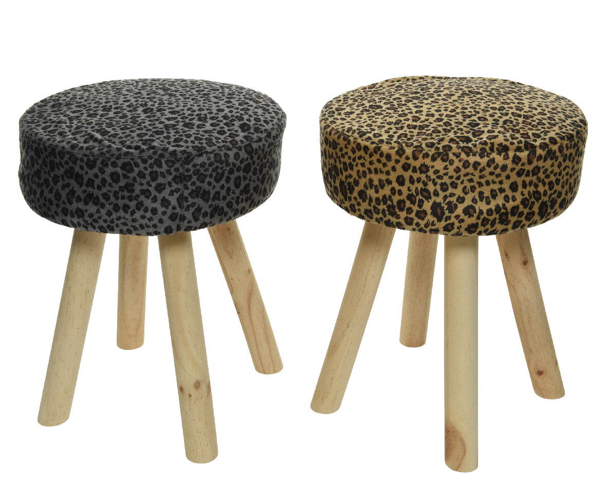 SGABELLO LEOPARDATO 2 COLORI