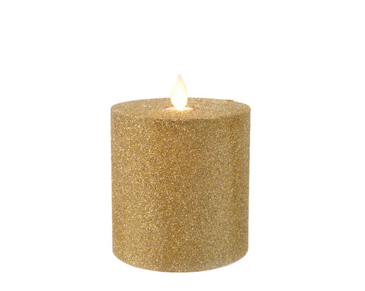 CANDELA LED GLITTERATA ORO