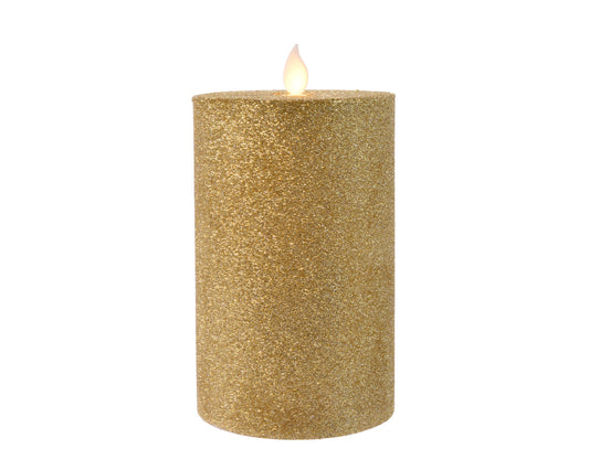 CANDELA LED GLITTERATA ORO