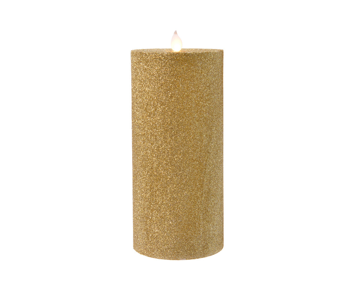 CANDELA LED GLITTERATA ORO